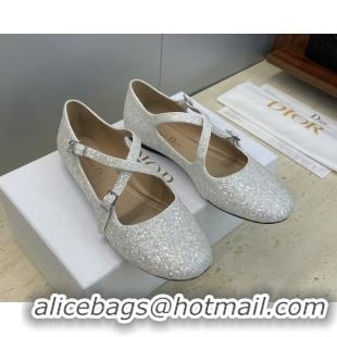 Stylish Dior Very Dior Ballet Flats in Glitter Grey 2026 0303011
