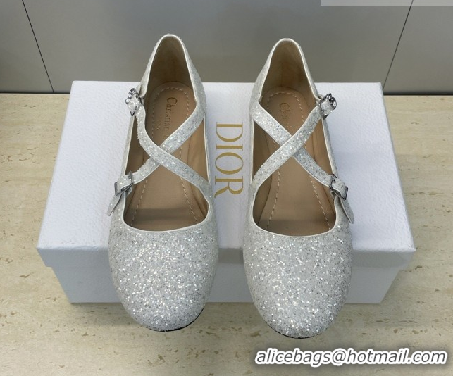 Stylish Dior Very Dior Ballet Flats in Glitter Grey 2026 0303011