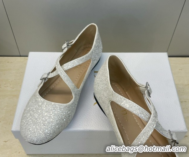 Stylish Dior Very Dior Ballet Flats in Glitter Grey 2026 0303011