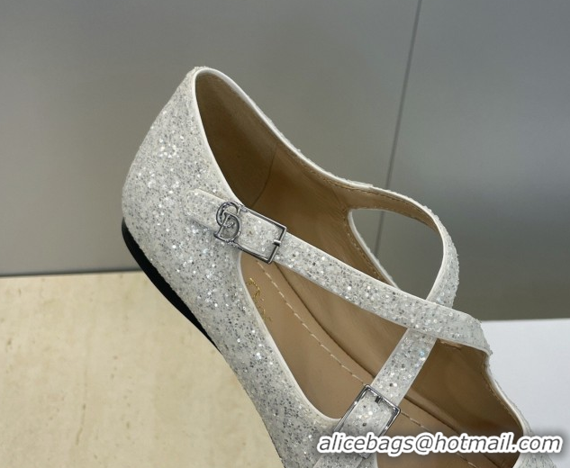 Stylish Dior Very Dior Ballet Flats in Glitter Grey 2026 0303011