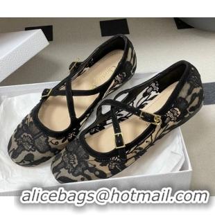 Crafted Dior Very Dior Ballet Flats in Lace Mesh Black 2026 0303012