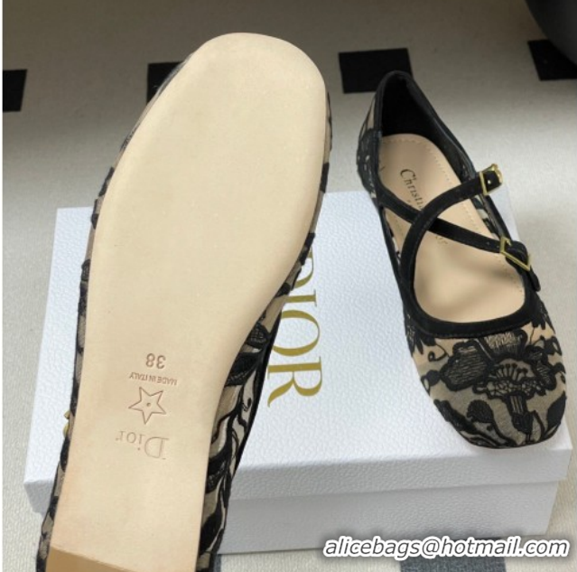 Crafted Dior Very Dior Ballet Flats in Lace Mesh Black 2026 0303012