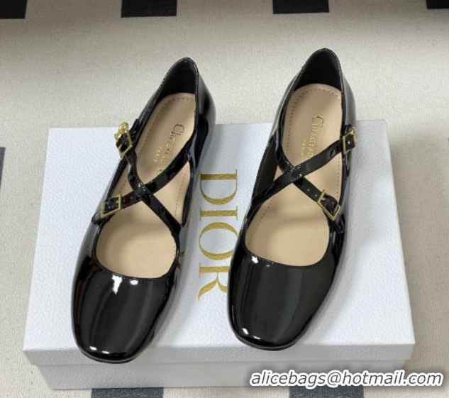 Lower Price Dior Very Dior Ballet Flats in Patent Leather Black 2026 0303013