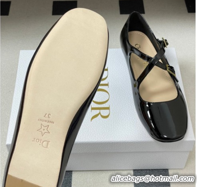 Lower Price Dior Very Dior Ballet Flats in Patent Leather Black 2026 0303013