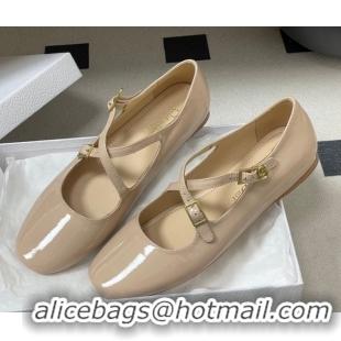 Stylish Dior Very Dior Ballet Flats in Patent Leather Nude Pink 2026 0303014