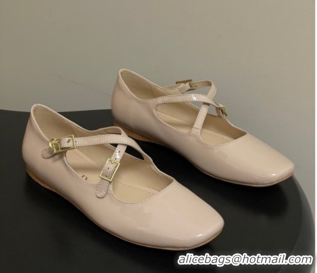 Stylish Dior Very Dior Ballet Flats in Patent Leather Nude Pink 2026 0303014