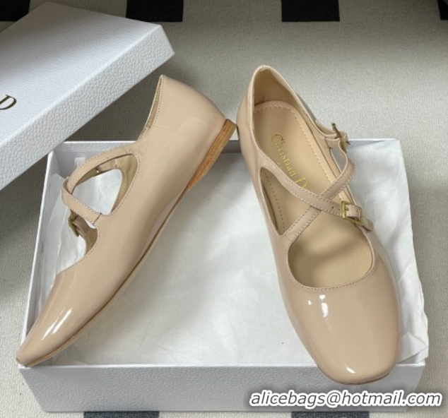 Stylish Dior Very Dior Ballet Flats in Patent Leather Nude Pink 2026 0303014