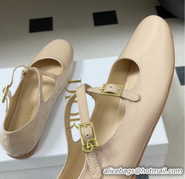 Stylish Dior Very Dior Ballet Flats in Patent Leather Nude Pink 2026 0303014