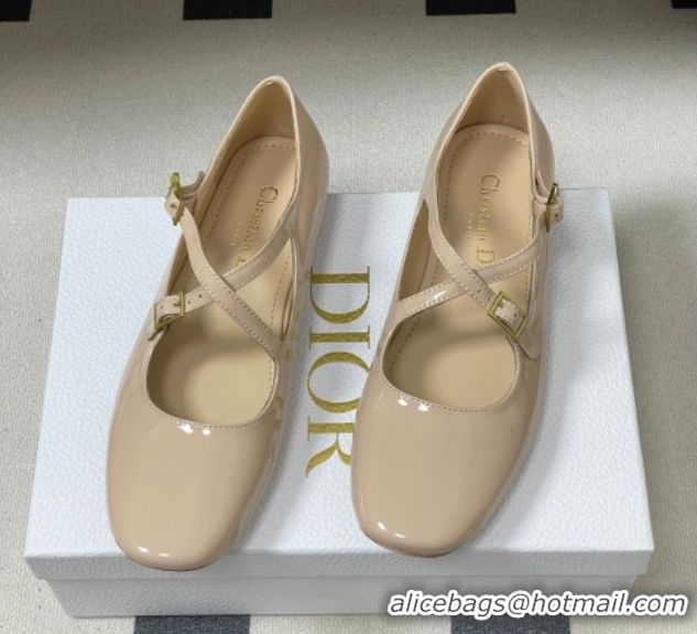 Stylish Dior Very Dior Ballet Flats in Patent Leather Nude Pink 2026 0303014