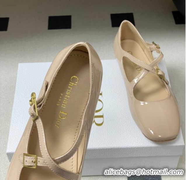 Stylish Dior Very Dior Ballet Flats in Patent Leather Nude Pink 2026 0303014