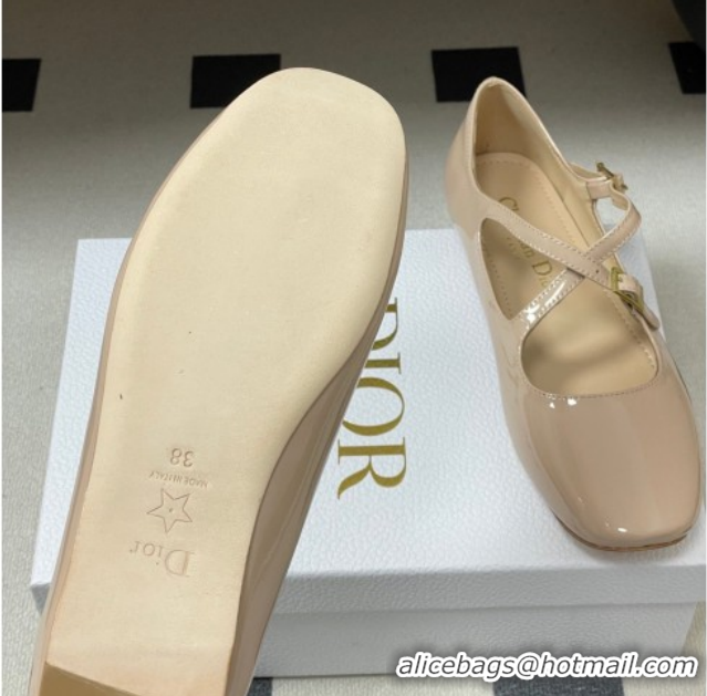 Stylish Dior Very Dior Ballet Flats in Patent Leather Nude Pink 2026 0303014