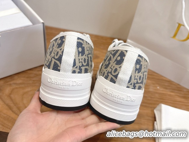 Unique Style Dior Walk'n'Dior Platform Sneakers 4.5cm in Blue Oblique Chambray Embroidery 2026 0303016