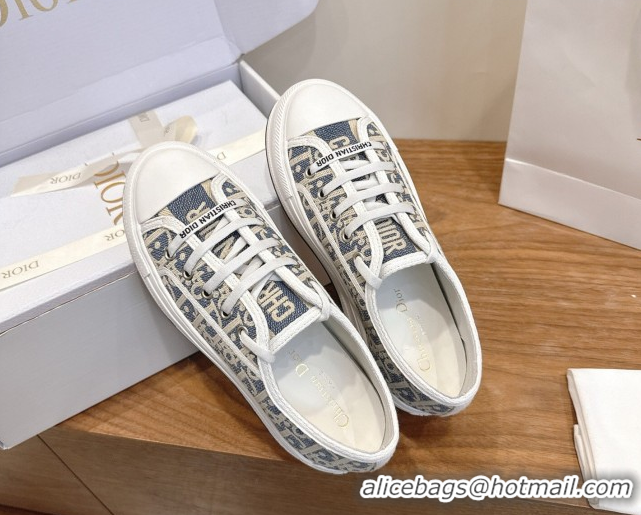 Unique Style Dior Walk'n'Dior Platform Sneakers 4.5cm in Blue Oblique Chambray Embroidery 2026 0303016
