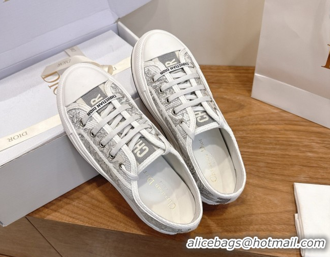 Perfect Dior Walk'n'Dior Platform Sneakers 4.5cm in Embroidered Cotton Grey 2026 0303020