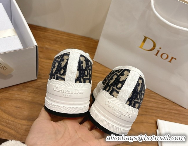 Best Product Dior Walk'n'Dior Platform Sneakers 4.5cm in Oblique Embroidered Cotton Beige/Blue 2026 0303023