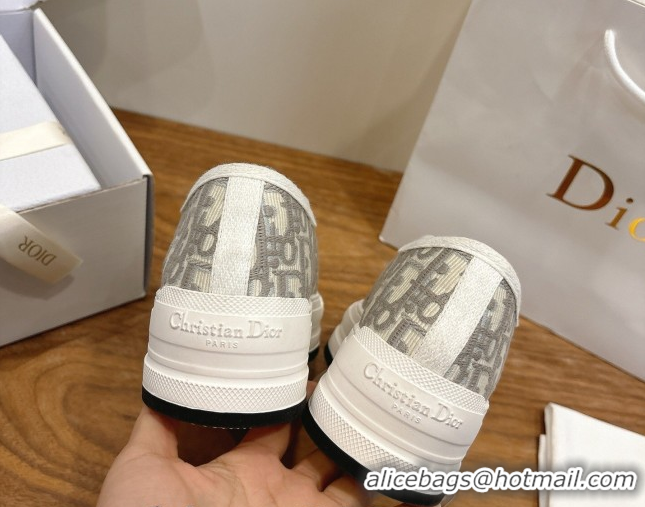 Top Grade Dior Walk'n'Dior Platform Sneakers 4.5cm in Oblique Embroidered Cotton Grey 2026 0303024