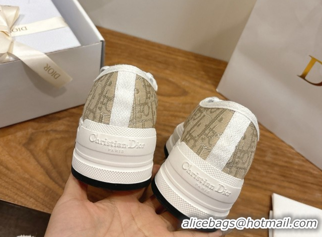 Luxurious Dior Walk'n'Dior Platform Sneakers 4.5cm in Oblique Embroidered Cotton Gold 2026 0303025