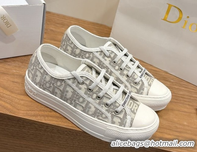 Top Design Dior Walk'n'Dior Sneakers in Oblique Embroidered Cotton Grey 2026 0303026