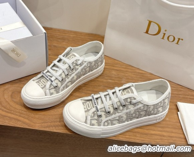 Top Design Dior Walk'n'Dior Sneakers in Oblique Embroidered Cotton Grey 2026 0303026