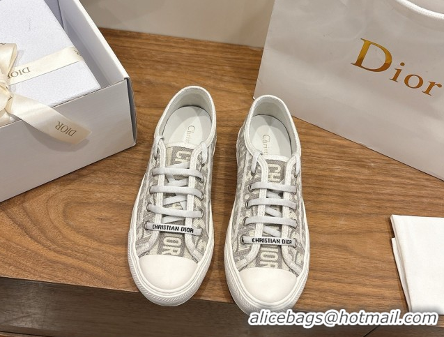 Top Design Dior Walk'n'Dior Sneakers in Oblique Embroidered Cotton Grey 2026 0303026
