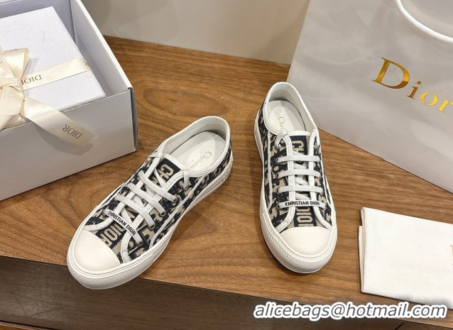 Durable Dior Walk'n'Dior Sneakers in Oblique Embroidered Cotton Blue 2026 0303027