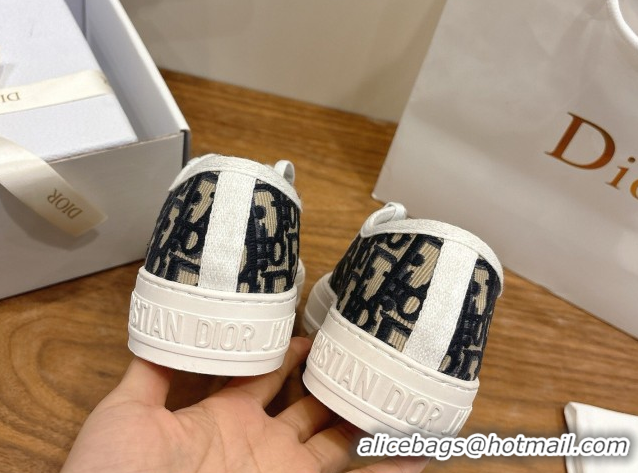 Durable Dior Walk'n'Dior Sneakers in Oblique Embroidered Cotton Blue 2026 0303027