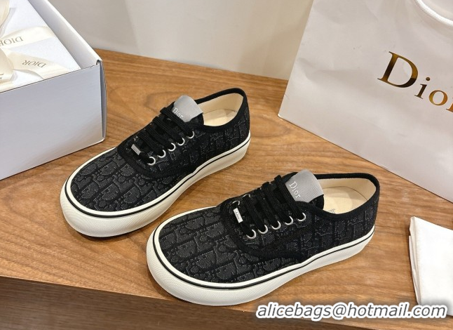 Good Looking Dior Saltwind Sneakers 3cm in Dior Oblique Embroidered Cotton Black 2026 0303034