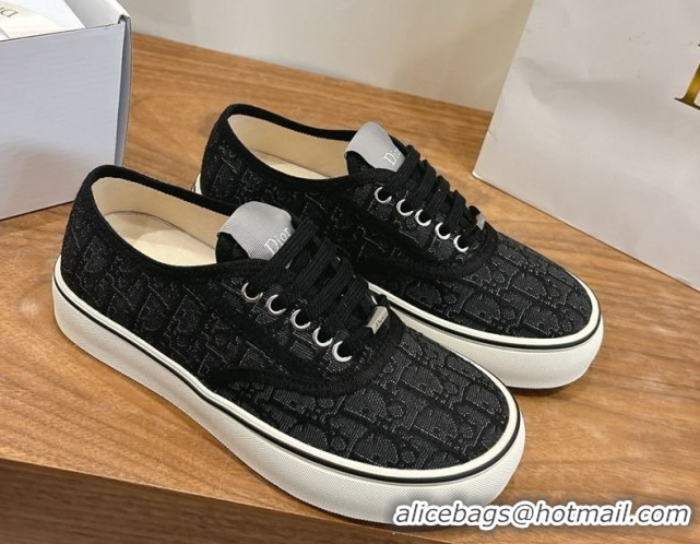 Good Looking Dior Saltwind Sneakers 3cm in Dior Oblique Embroidered Cotton Black 2026 0303034