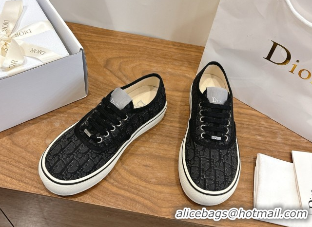 Good Looking Dior Saltwind Sneakers 3cm in Dior Oblique Embroidered Cotton Black 2026 0303034