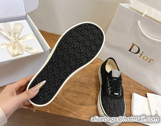Good Looking Dior Saltwind Sneakers 3cm in Dior Oblique Embroidered Cotton Black 2026 0303034