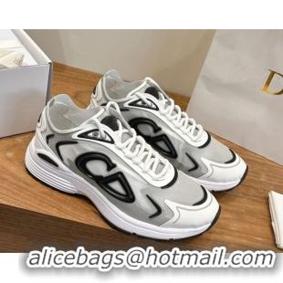 Unique Style Dior B30 Countdown Tech Sneakers in Semi-Transparent Mesh, Technical Fabric and Rubber White/Grey/Black 030