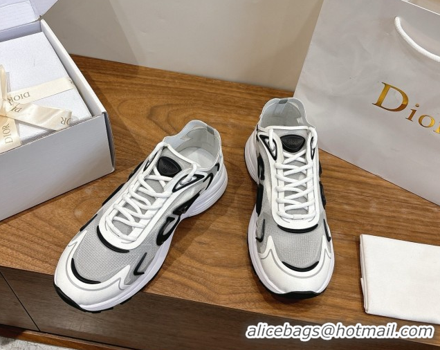 Unique Style Dior B30 Countdown Tech Sneakers in Semi-Transparent Mesh, Technical Fabric and Rubber White/Grey/Black 030