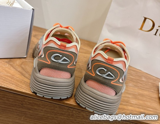 Good Product Dior B30 Countdown Tech Sneakers in Semi-Transparent Mesh, Technical Fabric and Rubber Grey/Orange 2026 030