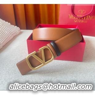 Good Taste Valentino Reversible Smooth Calfskin Belt 4cm V120602 Brown/Black