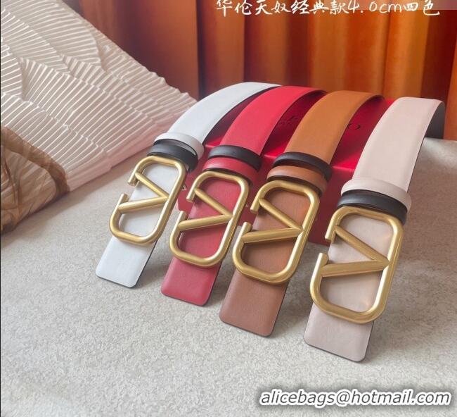 Good Taste Valentino Reversible Smooth Calfskin Belt 4cm V120602 Brown/Black