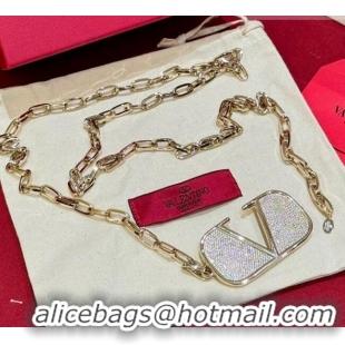Trendy Design Valentino VLogo Chain Belt with Strass VLTN011001 Gold 2025