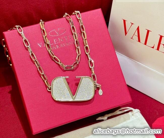 Trendy Design Valentino VLogo Chain Belt with Strass VLTN011001 Gold 2025