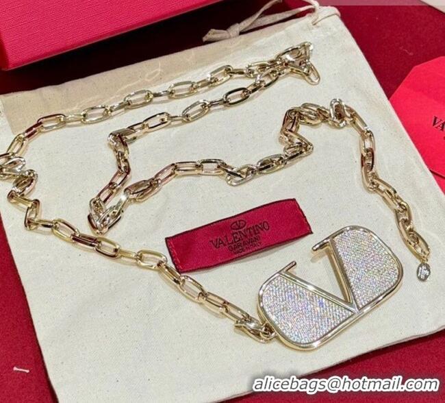 Trendy Design Valentino VLogo Chain Belt with Strass VLTN011001 Gold 2025