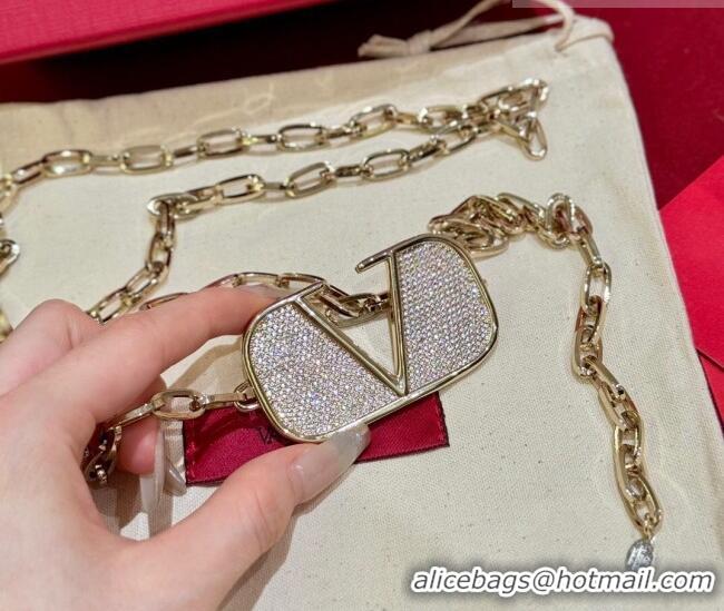 Trendy Design Valentino VLogo Chain Belt with Strass VLTN011001 Gold 2025