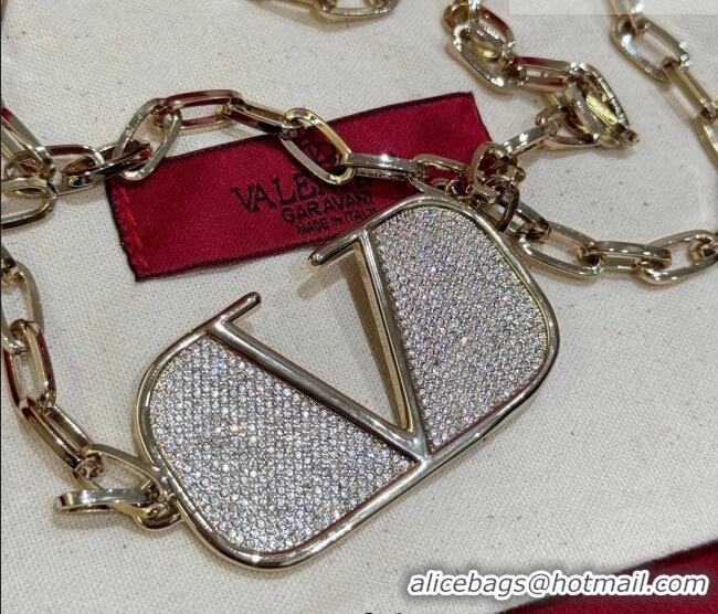 Trendy Design Valentino VLogo Chain Belt with Strass VLTN011001 Gold 2025