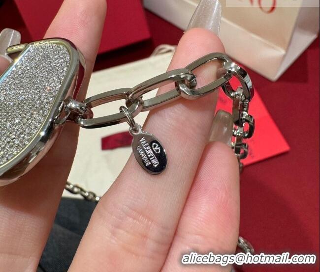 Best Quality Valentino VLogo Chain Belt with Strass VLTN011001 Silver 2025