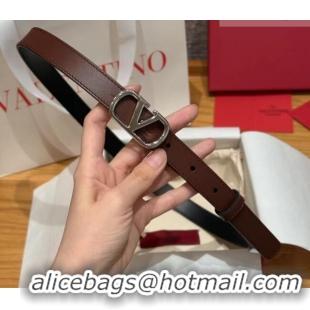 Luxury Grade Valentino VLogo Calfskin Leather Belt 2cm VL091201 Brown 2025