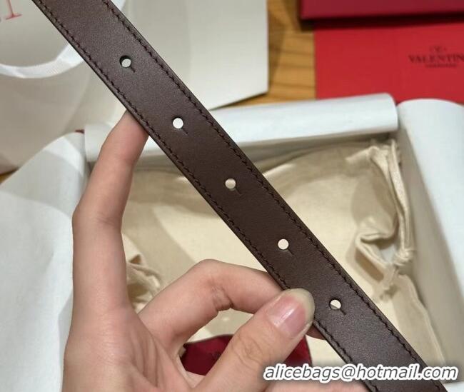 Luxury Grade Valentino VLogo Calfskin Leather Belt 2cm VL091201 Brown 2025
