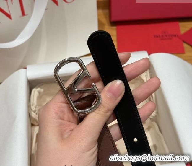 Luxury Grade Valentino VLogo Calfskin Leather Belt 2cm VL091201 Brown 2025