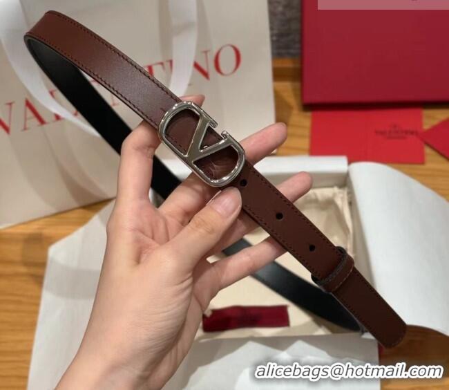 Luxury Grade Valentino VLogo Calfskin Leather Belt 2cm VL091201 Brown 2025