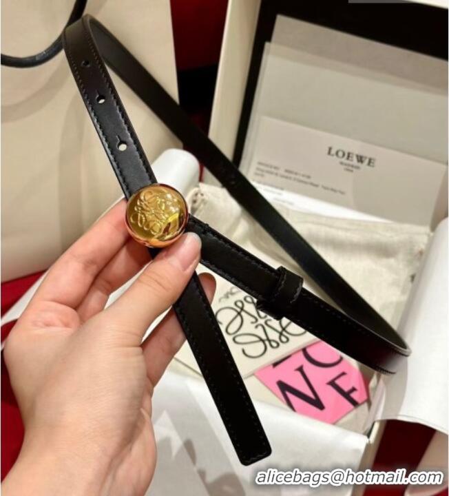 Grade Design Loewe Pebble Belt 1.5cm in Smooth Leather LW091201 Black/Gold 2025