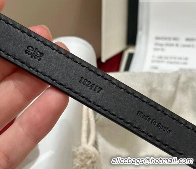 Grade Design Loewe Pebble Belt 1.5cm in Smooth Leather LW091201 Black/Gold 2025