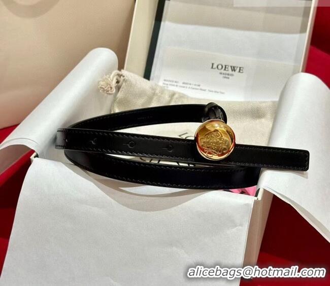 Grade Design Loewe Pebble Belt 1.5cm in Smooth Leather LW091201 Black/Gold 2025