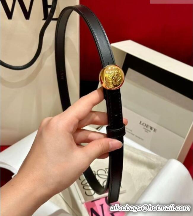 Grade Design Loewe Pebble Belt 1.5cm in Smooth Leather LW091201 Black/Gold 2025