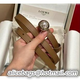 Good Taste Loewe Pebble Belt 1.5cm in Smooth Leather LW091201 Beige/Silver 2025